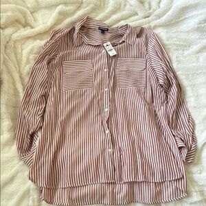 Express Pink 3/4 Sleeve Button Down Shirt